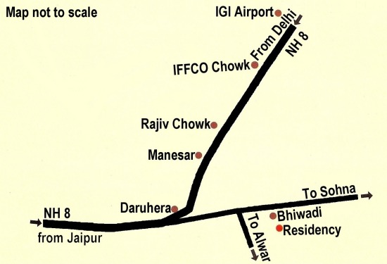 location map of Residency, Bhiwadi